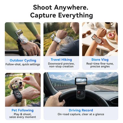 aMagisn Silicone Case with Wrist Strap for Insta360 Luna Ultra Detachable Touchscreen , Real-time Preview for Vlogging Travel