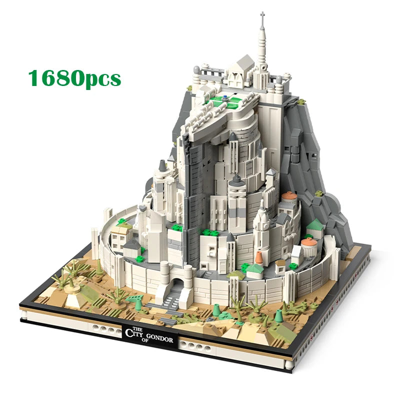 Creative White City Street View Assembly Model With Lighting Building Block Famous Movie Scene Architecture Puzzle Toy Boys Gift