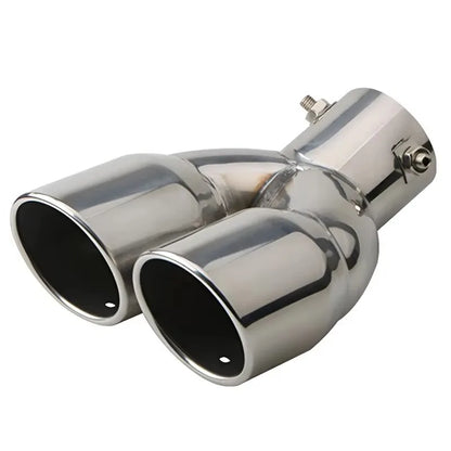 63mm Thicken Exhaust Tip Double Outlet Muffler Tip Tail Pipe Universal Exhaust System High Quality Stainless Steel Car Exhaust