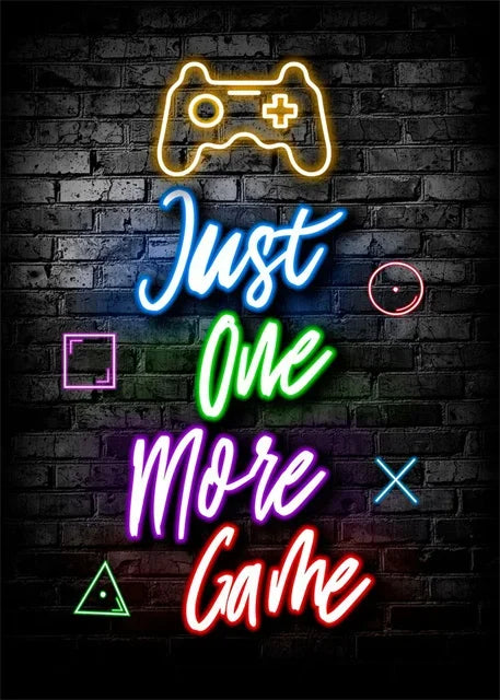 Gaming Neon Eat Sleep Game Repeat  Canvas Posters Gamer Room Decor Canvas Print Art for Home Esports Bedroom Decor Gift Painting