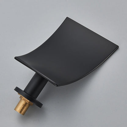 Brass Faucet Spout Black Bath Spout Golden Bathroom Faucet Accessory Waterfall Tub Spout Basin Water Outlet