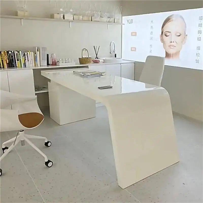 Modern Design Office Desk Luxury Long Organizers Nordic Aesthetic Office Desk Space Saving Reception Scrivania Salon Furniture