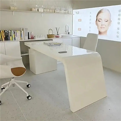 Modern Design Office Desk Luxury Long Organizers Nordic Aesthetic Office Desk Space Saving Reception Scrivania Salon Furniture