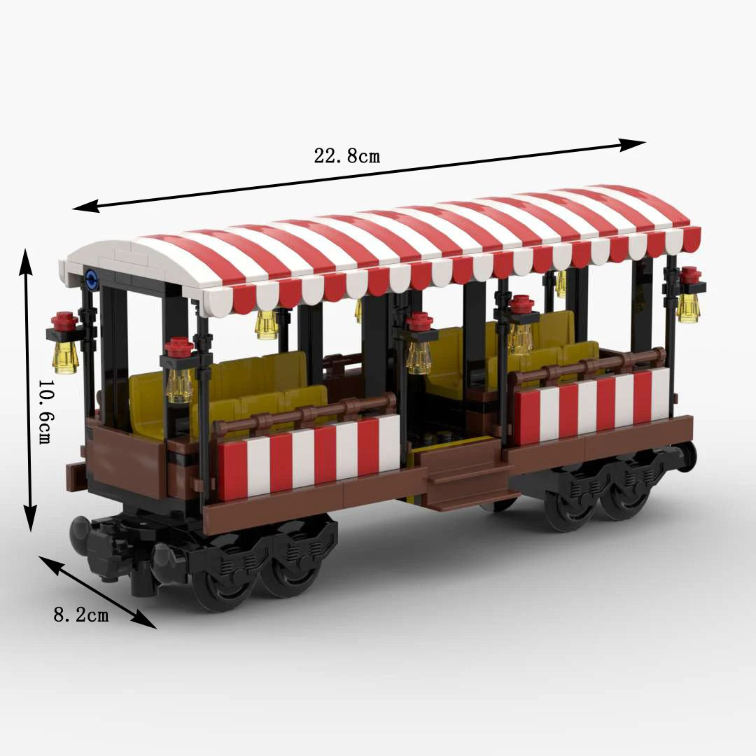 MOC Train Carriage Model, Rail Transport Vehicle, Coal Transport Vehicle, Rail Lift Pole Indicator Light, Train Accessories