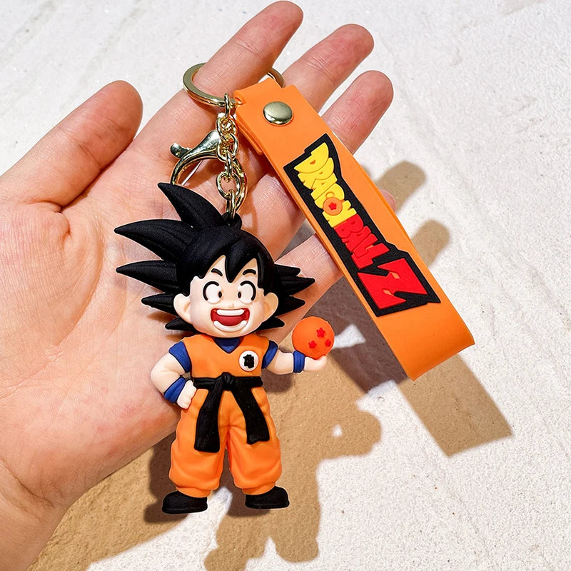 Anime Dragon Ball Keychain Ewelry Son Goku Vegeta Piccolo Action Figures Cute Keyring Bag Pendant Car Ornament Accessories Gifts