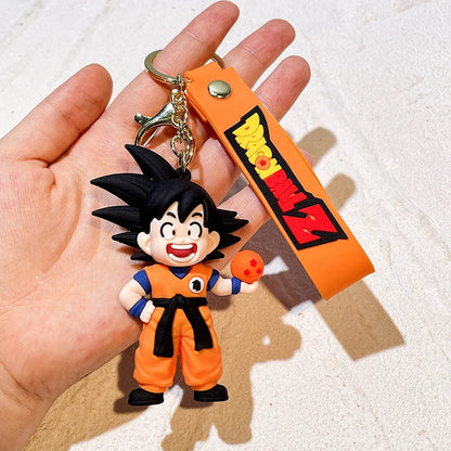 Anime Dragon Ball Keychain Ewelry Son Goku Vegeta Piccolo Action Figures Cute Keyring Bag Pendant Car Ornament Accessories Gifts