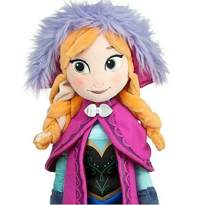 50cm Princess Anna Elsa Plush Doll Elza Stuffed Toy for Kids Halloween Birthday Gift Soft Kids' Plush Doll