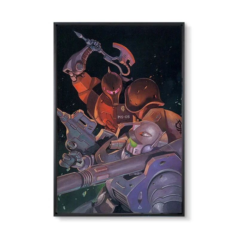 Gundam UC 0079 Frameless Canvas Print  Amuro RX-78 Poster Merchandise - Decorative Wall Art for Bedroom and Headboard