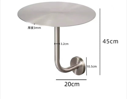 Modern Minimalist Stainless Steel Hang on Bar Table Compact Counter Space Saving Corner Desk for Cafe Shop Rustproof