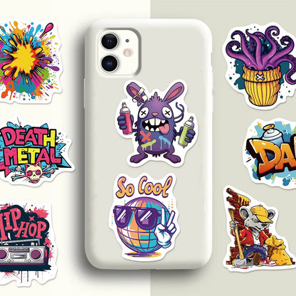 50PCS Creative Trendy Street Graffiti Stickers Luggage Notebook Skateboard Speaker Labels Waterproof Stickers