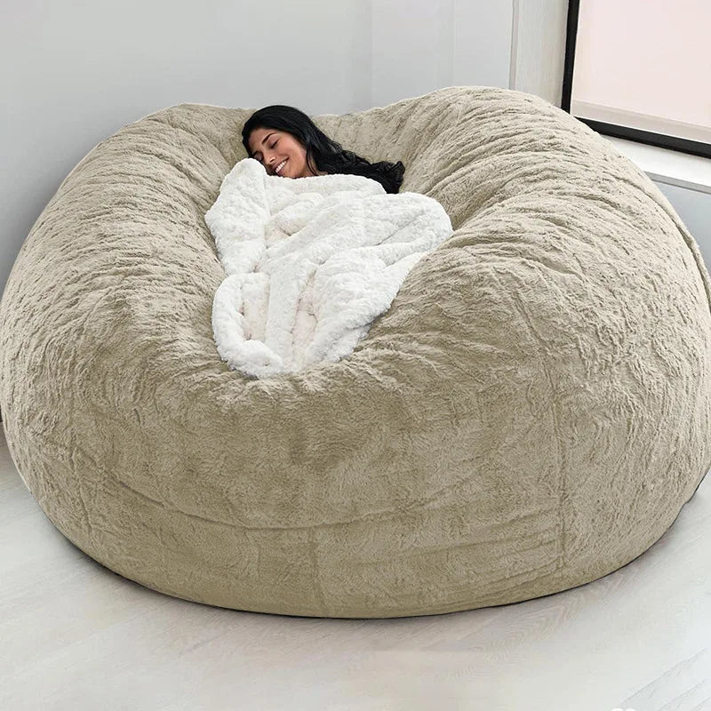 Sofa Bean Bag Flexible Bean Bag Cover Anti-fading Indoor Oversized Bean Bag Chair Cover  Dust-proof