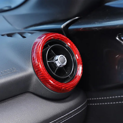 Real Carbon Fiber For Mazda MX-5 MX5 2016-2023 Car Dashboard Panel Air Outlet Decoration Ring Car Interior Accessories