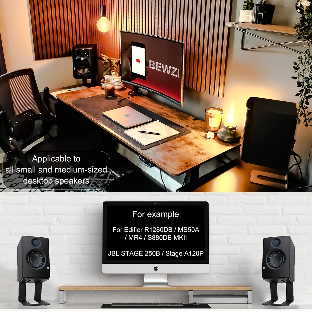 Desktop Speaker Stand Anti-vibration Audio Base Accessory Stand Steel Material Medium Height Speaker Bracket