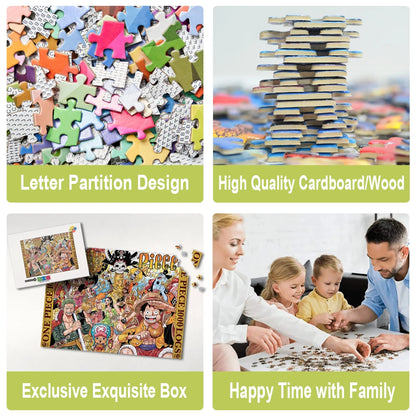One Piece Jigsaw Puzzles 1000 Pieces for Adults Wooden Puzzle Brain Teaser Educational Toys Kids Fun Table Board Game Home Decor