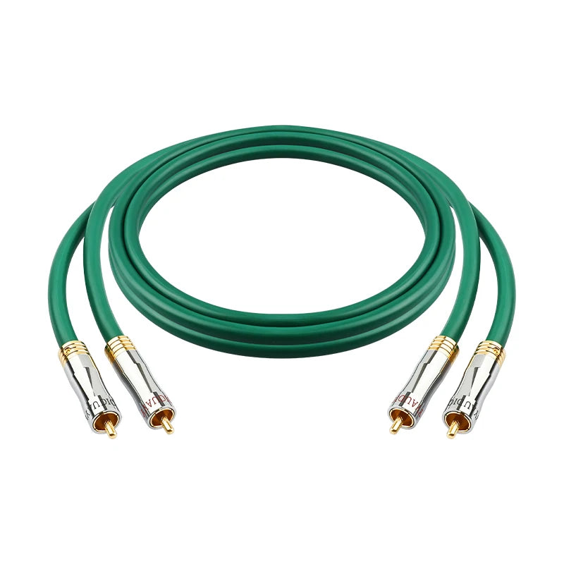 YYAUDIO 4N OFC silver-plated 2RCA to 2RCA interconnect cable amplifier DVD audio cable High-fidelity RCA audio cable pair