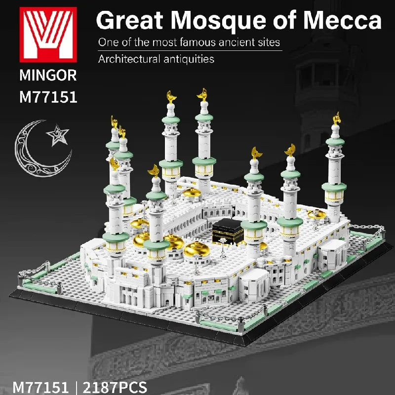 Eiffel Tower Burj Khalifa Grand Mosque of Mecca Buildings Blocks City View World Architecture Brick Model Kit DIY Adults Gift