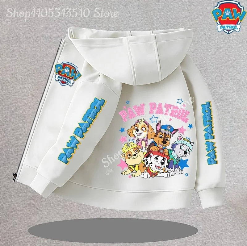 Paw Patrol Kids Thin Hooded Coats Anime Chase Zipper Sweatshirts Outwear Fashion Spring Fall Hoodies Sportwear Children Clothes