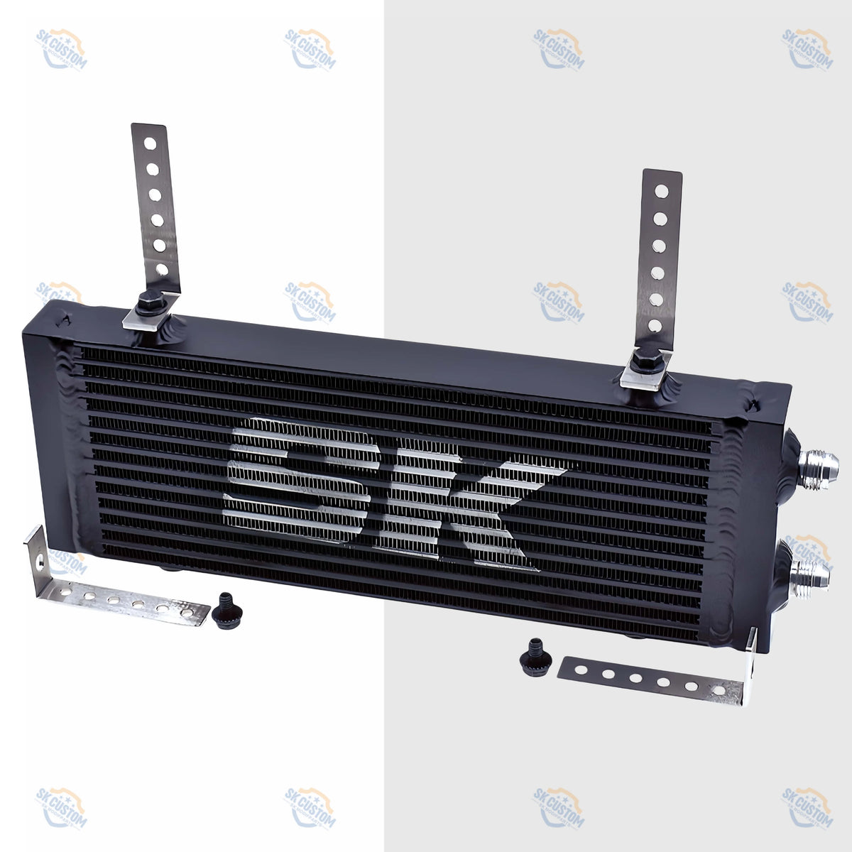 SK CUSTOM Aluminum Alloy Oil Cooler General Motors Modified Oil Cooler Plate Double Pass Side Outlet AN10 Parts Auto Parts