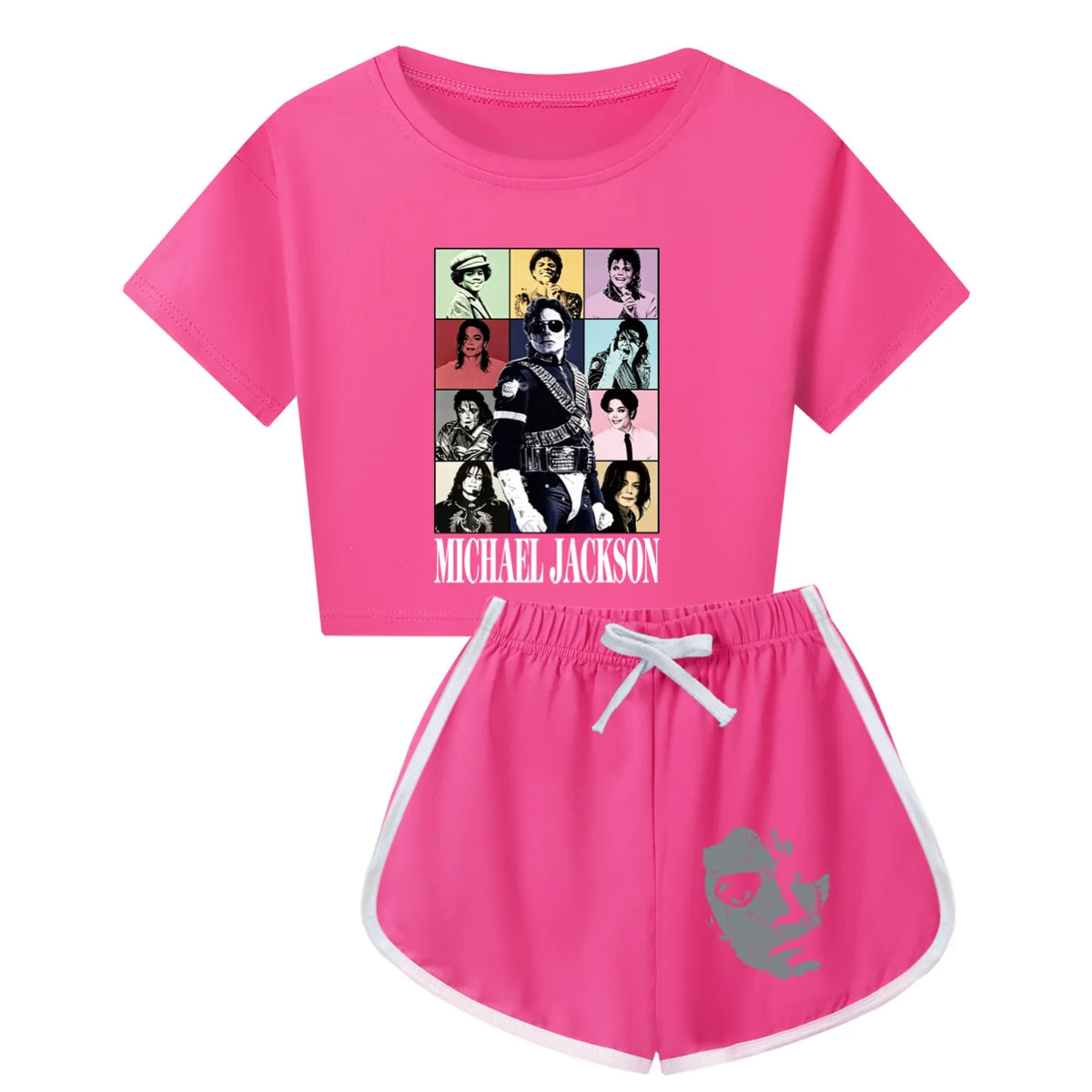 International celebrity children's short sleeved shorts and long sleeved Boy Girl Michael Jackson pajamas set