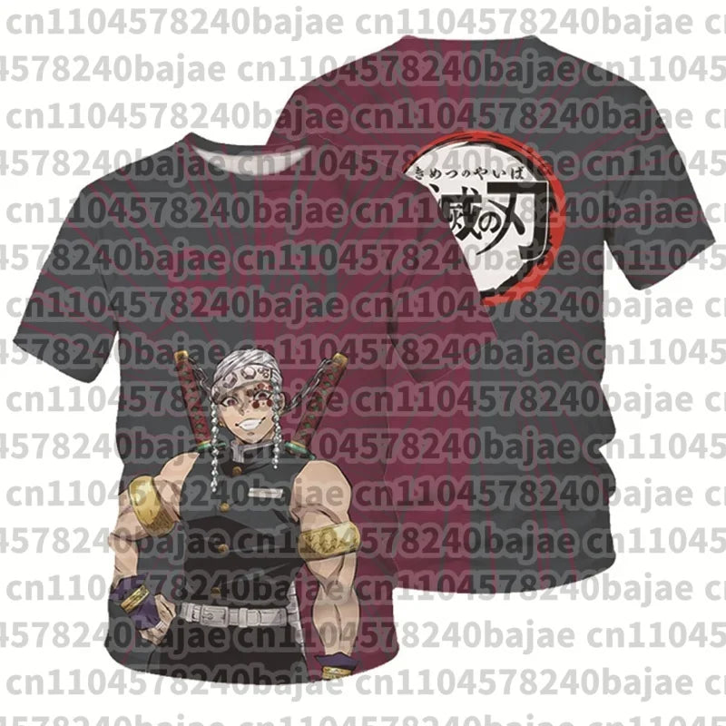 Demon Slayer Kimetsu no Yaiba Tanjiro 3D Quick Dry T-Shirt Adult Kids Sports Casual Anime Merch Summer outdoor streetwear