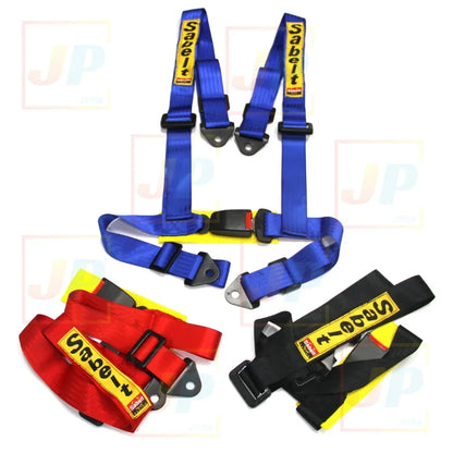 Universal 2" Car Seat Belt - JDM Sabelt Racing 4-Point Snap-In Safety Harness,Drifting Style Bolt Mounting, Interior Accessory
