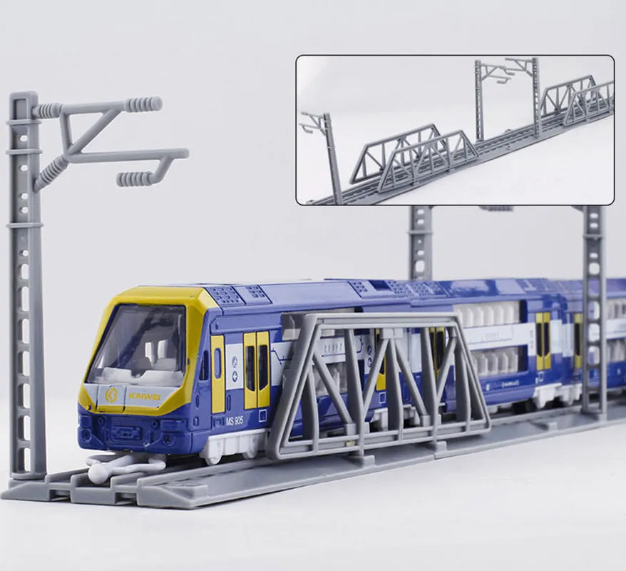 1: 87 alloy double section train and tram models,double-layer subway and high-speed rail toys,children's toys,wholesale