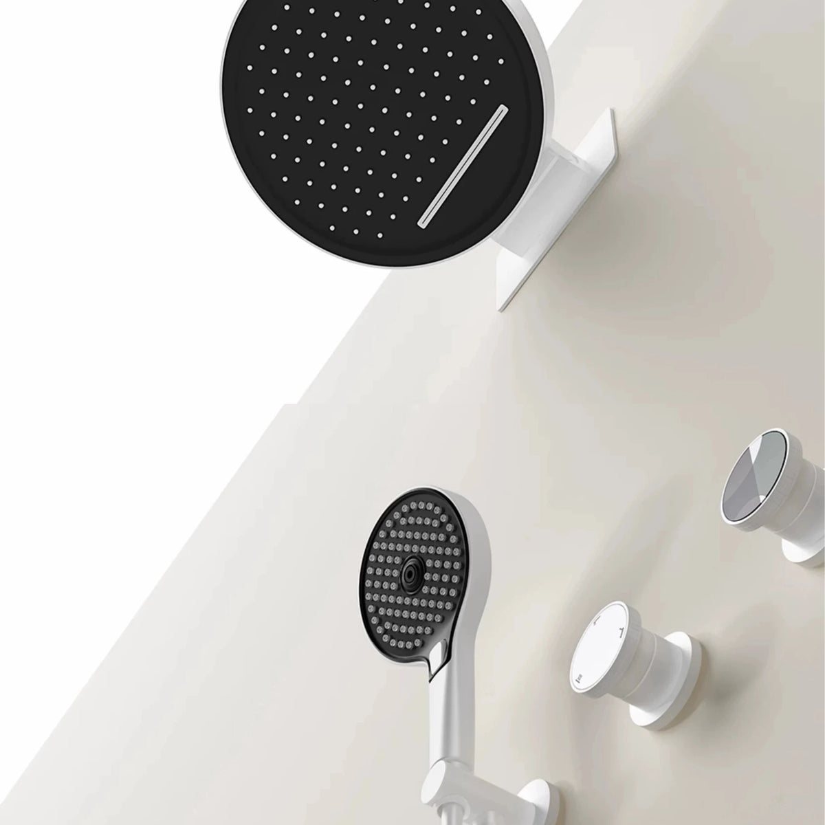 AITANA luxury brass gun gray wall mounted cold and hot water shower system simple design embedded bathroom faucet