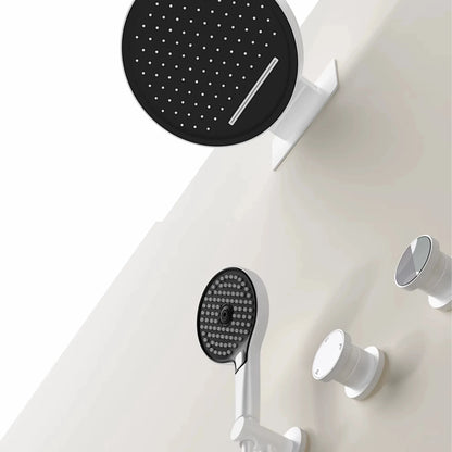 AITANA luxury brass gun gray wall mounted cold and hot water shower system simple design embedded bathroom faucet