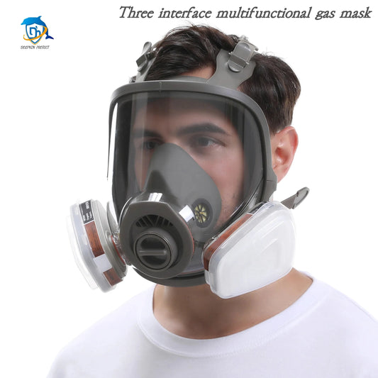 Three-port Multi-purpose 6800 Gas Mask Industrial Spraying Replaceable Filter Organic Vapor Welding Spray Paint Insecticide