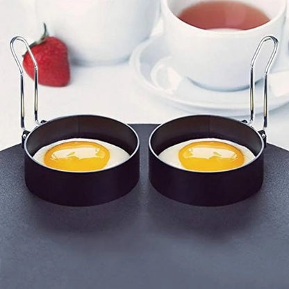 Egg Ring Mold Stainless Steel Non-Stick Pan with Heat Resistant Handle for Frying Hamburgers Easy To Clean Kitchen Cooking Tools