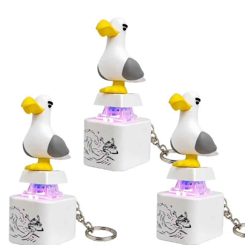 FTCY New Mine Seagull Keycap Keychain Luminous Sounding Stress Relief Creative Fidget Toy Creative Keychain Supporting Wholesale