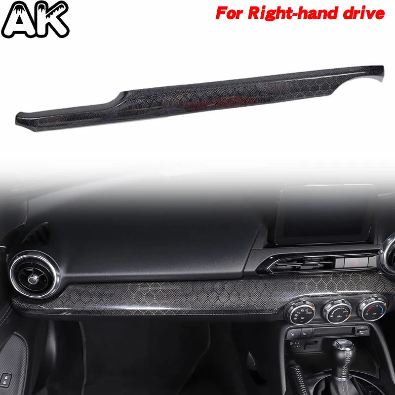 For Mazda MX-5 ND Miata Fiat/Abarth 124 2016-2026 Real Carbon Fiber Car Center Console Dashboard Cover Interior Accessories L/R