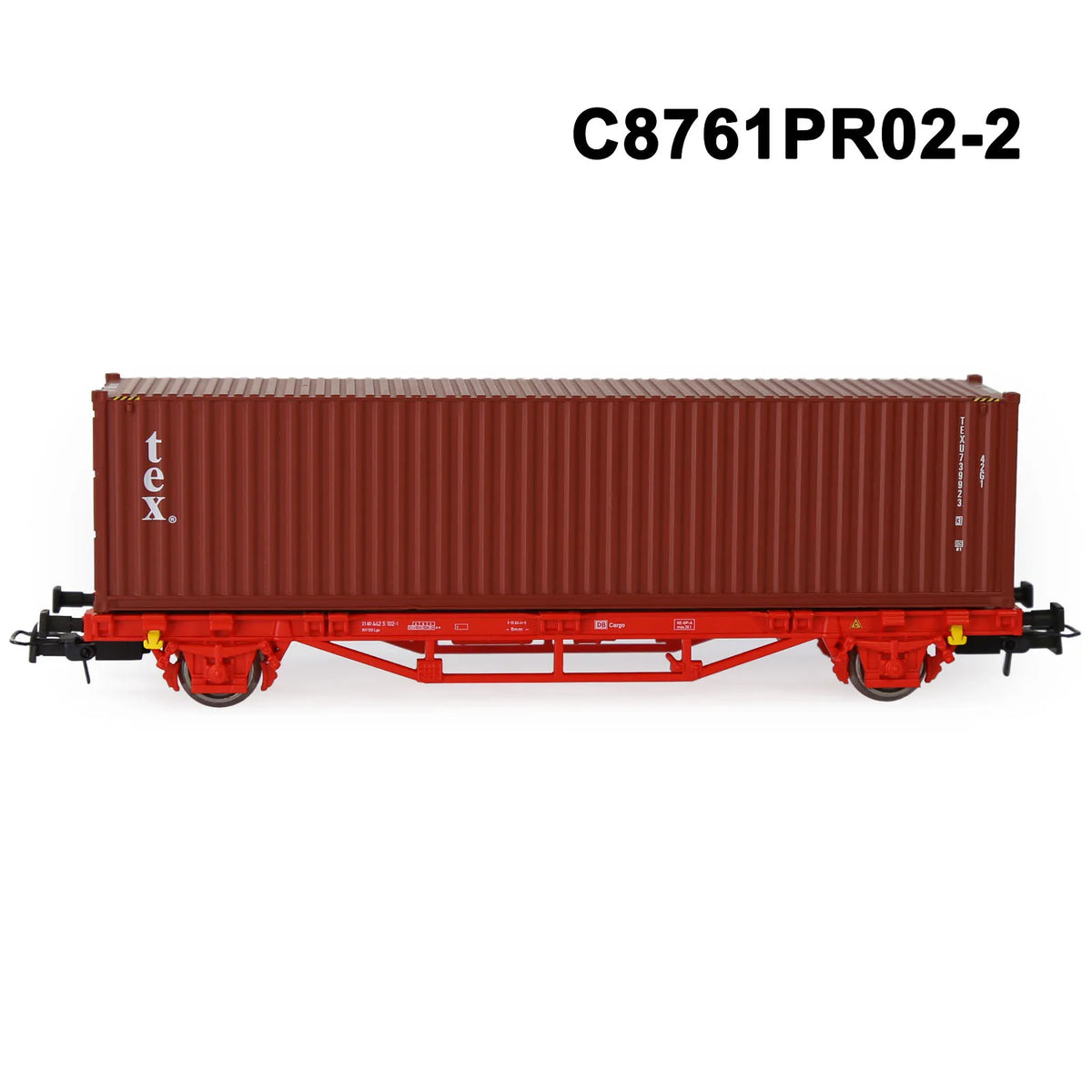Evemodel Model Railway HO Scale 1:87 Flat Car with Container 20ft 40ft Shipping Cargo Box Lot C8761