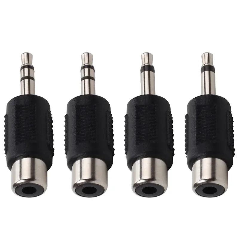 5Pcs Stereo 1/4" Male Plug to RCA Female Jack 6.35mm 3.5mm Audio Mono Adapter Connector Conversion Plug TS for Home KTV