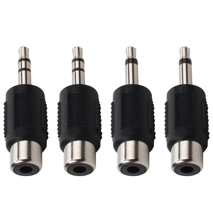 5Pcs Stereo 1/4" Male Plug to RCA Female Jack 6.35mm 3.5mm Audio Mono Adapter Connector Conversion Plug TS for Home KTV