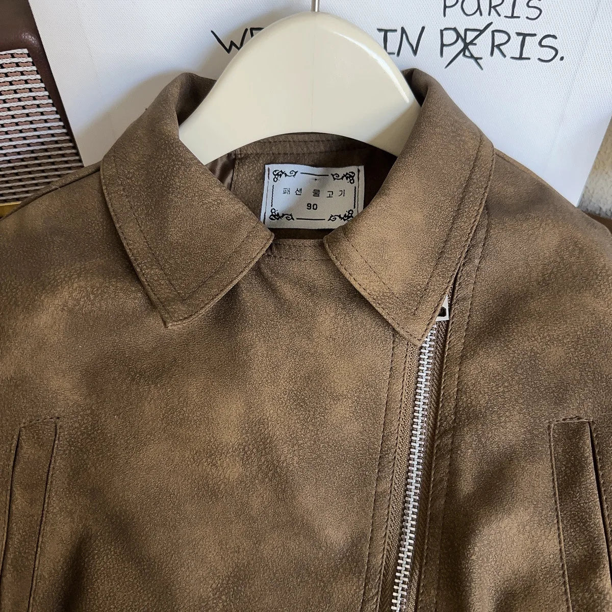 Autumn Spring New Leather Jacket Short Style Lapel Handsome Motorcycle Zipper Coat For 2-8 Years Fashion Loose Pu Outerwear