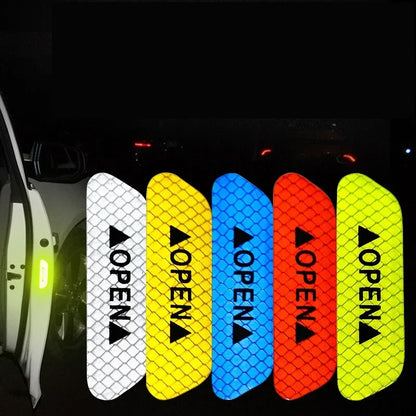 10/50PCS Reflective Car Door Sticker Safety Opening Warning Reflector Tape Decal Auto Exterior Reflector Car Accessories
