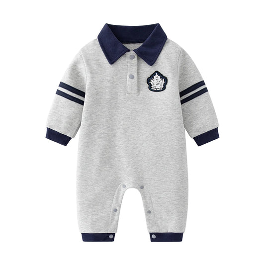 Baby Onesies, Cotton Simple Spring and Autumn Style Long-Sleeved Climbing Clothes, Boy Baby Ha Clothes Fashion Outerwear