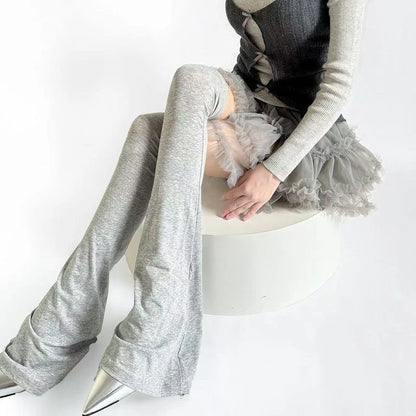 Leg Stockings Black White Gothic Lolita Over Knee High Sock Lolita Over Knee Leg Warmer Over The Knee Horn Shaped Cuffs