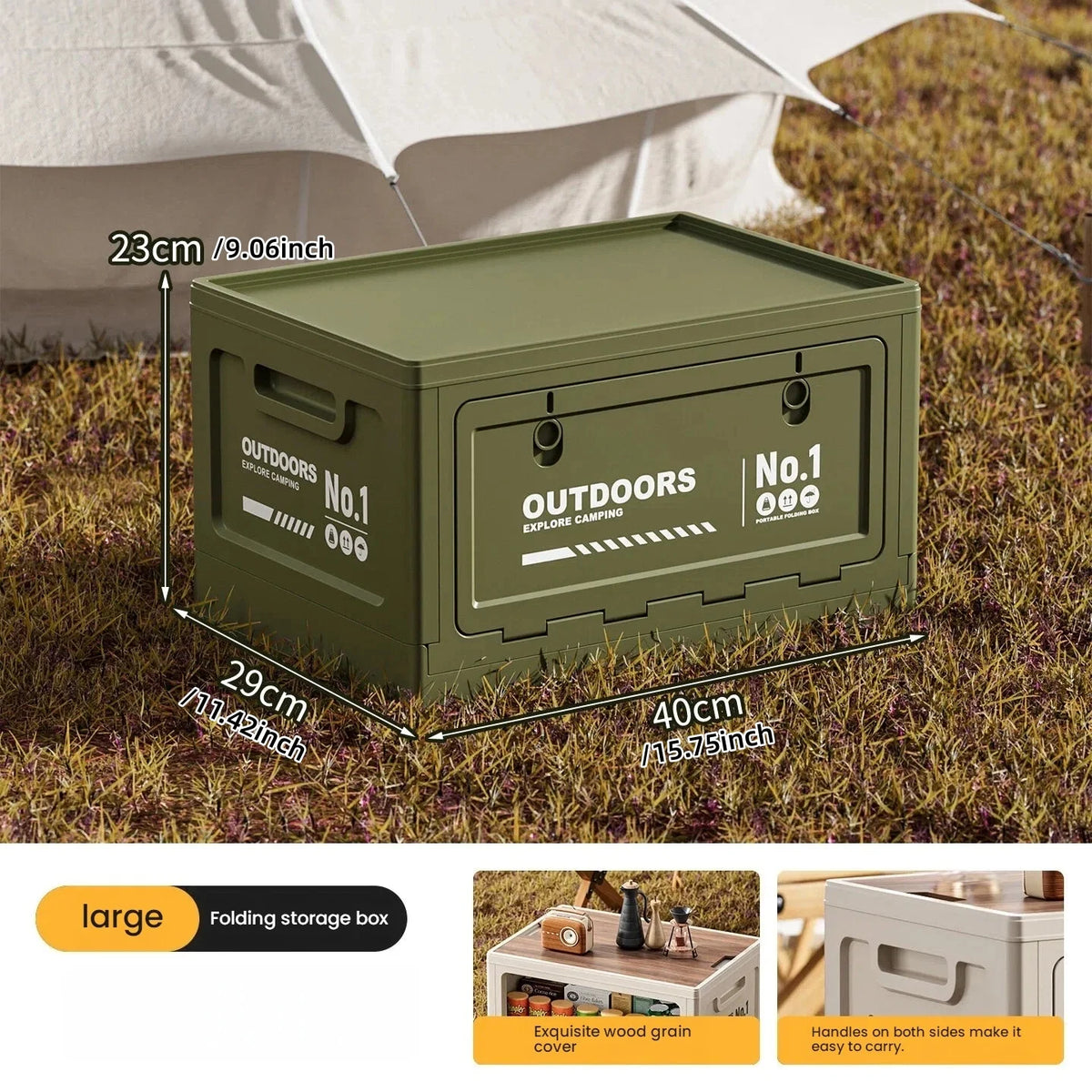 Rechargeable storage box, vehicle storage box, car trunk organizer box, large-capacity outdoor folding storage box