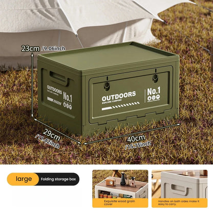 Rechargeable storage box, vehicle storage box, car trunk organizer box, large-capacity outdoor folding storage box