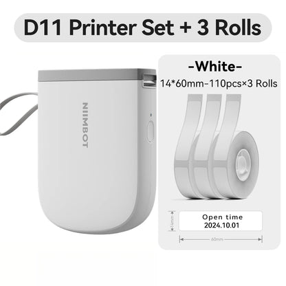 Niimbot D11 Mini Printer Wireless Phone Pocket Thermal Label Maker USB Rechargeable Inkless DIY Name Price Tag Sticker Machine