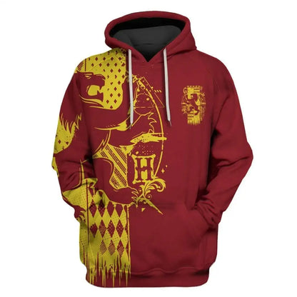 2024 autumn and winter Harajuku fashion men's hoodie casual y2k sweatshirt men's 3d printed red owl college pattern sport hoodie