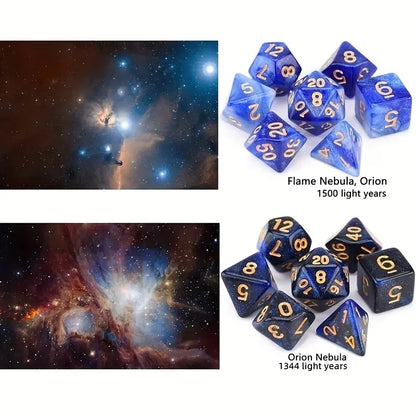 56pcs Galaxy Style DND Dice Set, with Multi Face Dice for D&D RPG MTG Role Playing Table Party Games & DM & Dice Goblin