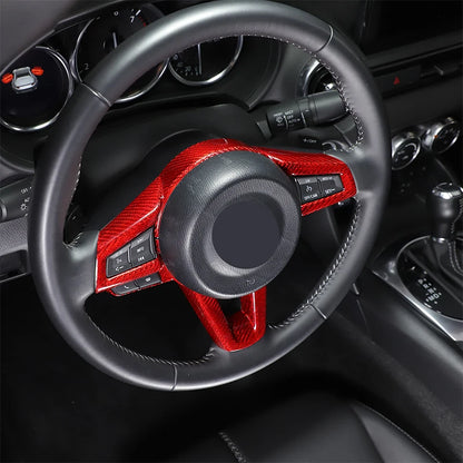 For Mazda MX-5 ND 2016-2024 Real Carbon Fiber Car Steering Wheel Decorative Frame Sticker Car Interior Accessories