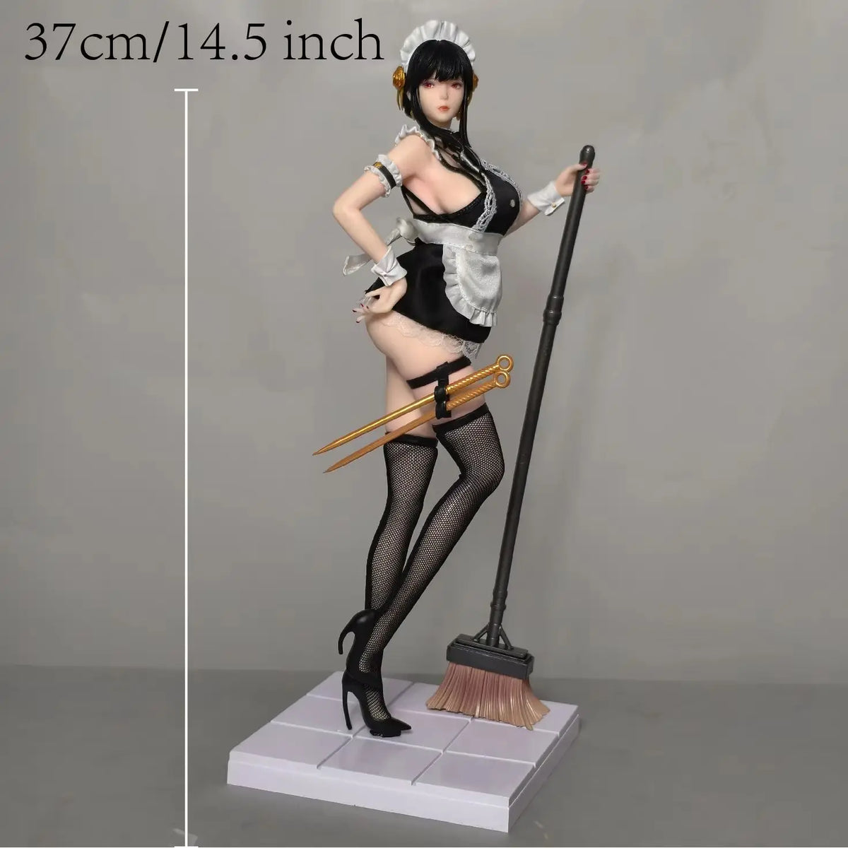 37cm 14.5 inch Anime Maid outfit Yor Forger Figures Pvc Statue Desktop Ornamen Collection Statue Model Decoration Room Desk Toys