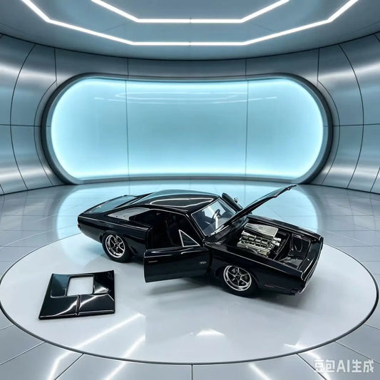 jada 1/24 Fast & Furious Dodge Charger with Alloy doll Bright Black light alloy model decoration collection