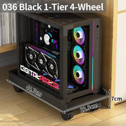 Adjustable Height Mobile CPU Stand Printer Shelf With Wheels Strong Load Capacity For Desktop Computer Tower Printer Office Use