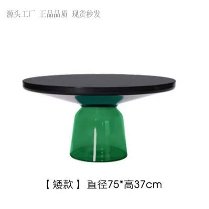 Modern Light Luxury Glass Coffee Table Creative Living Room Balcony Colorful High-end Table on The New Nordic High-end