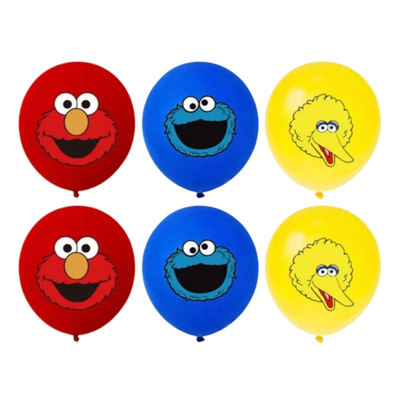 Birthday Party Decoration Set Supplies Cartoon Sesame Streets Birthday Party Supplies Tableware Balloon Cake Topper Banner Plate